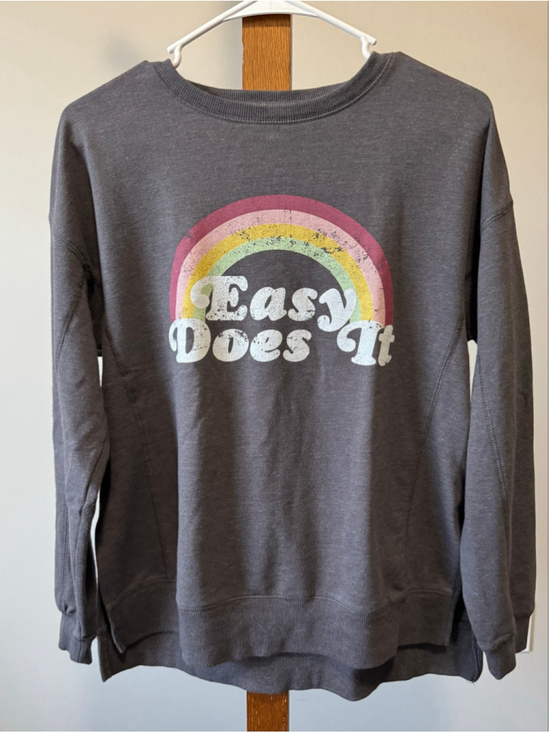 Wildfox Tops - Women's Wildfox Easy Does It Rainbow Sweatshirt XS Charcoal Grey